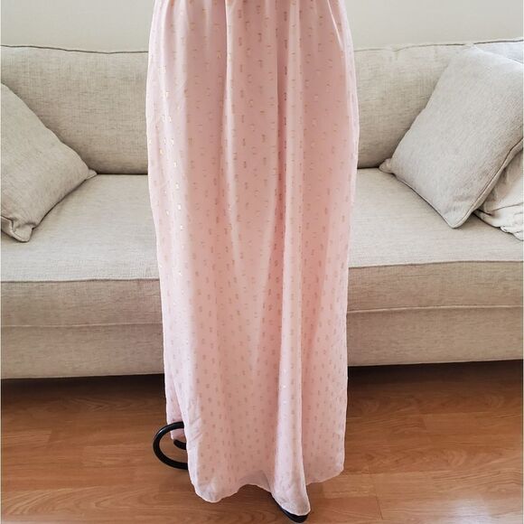 Charles Henry Popover Cami Maxi Dress size Medium in Pink/Gold - Picture 6 of 15